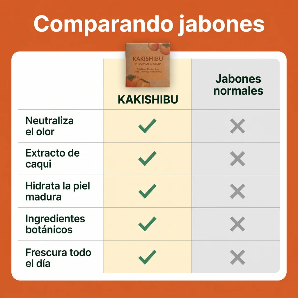 KAKISHIBU comparado con jabones normales
